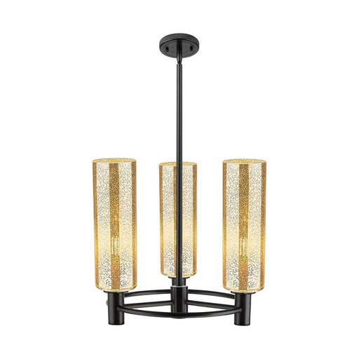 Innovations CP 3Lt Stem Pendant, 12" Shade, BK/MC - 434-3CR-BK-G434-12ME