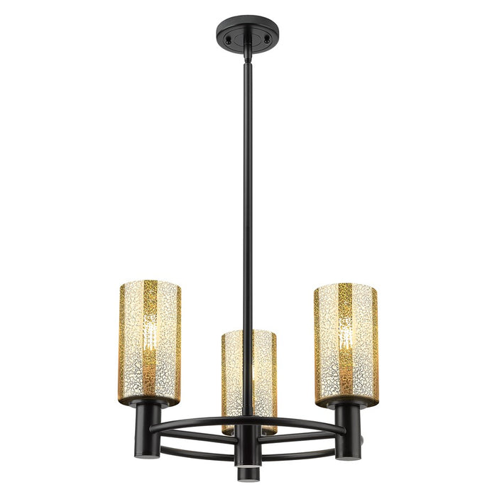 Innovations Crown Point 3Lt 7" Stem Pendant, Black/Mercury - 434-3CR-BK-G434-7ME