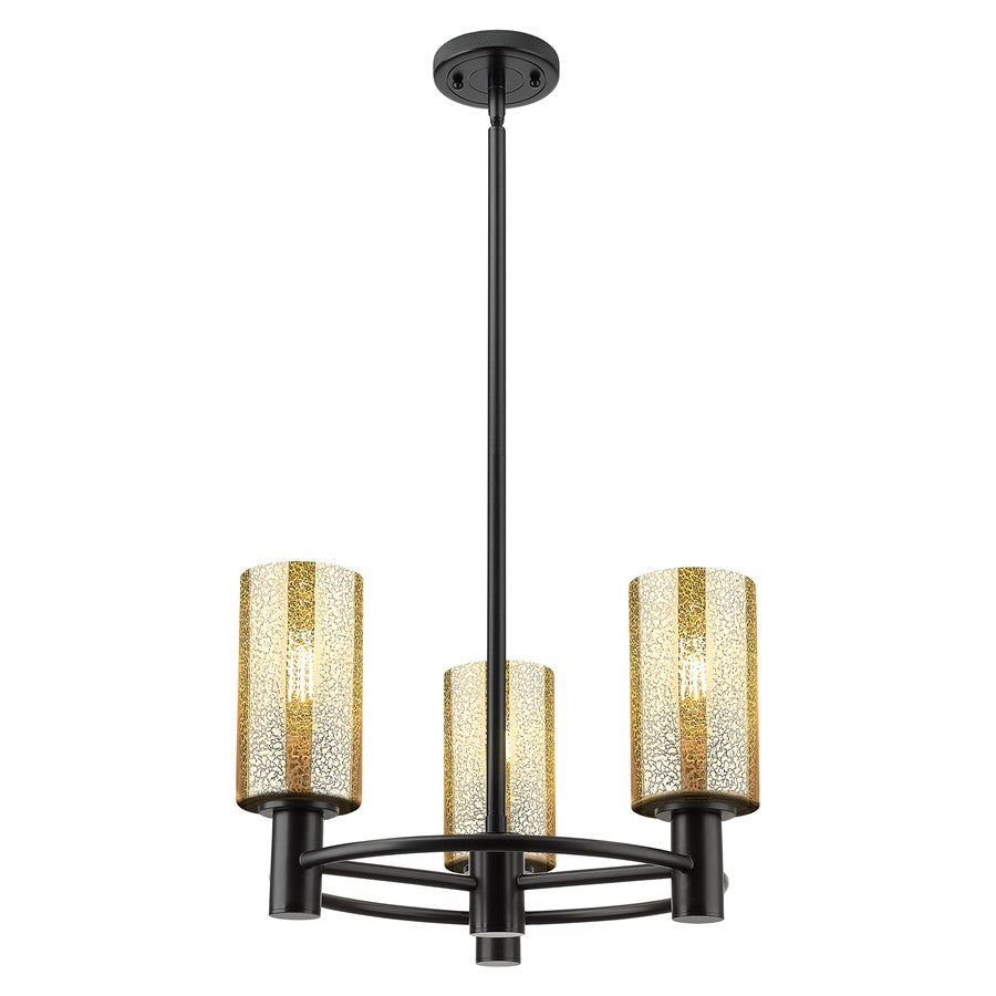 Innovations Crown Point 3Lt 7" Stem Pendant, Black/Mercury - 434-3CR-BK-G434-7ME