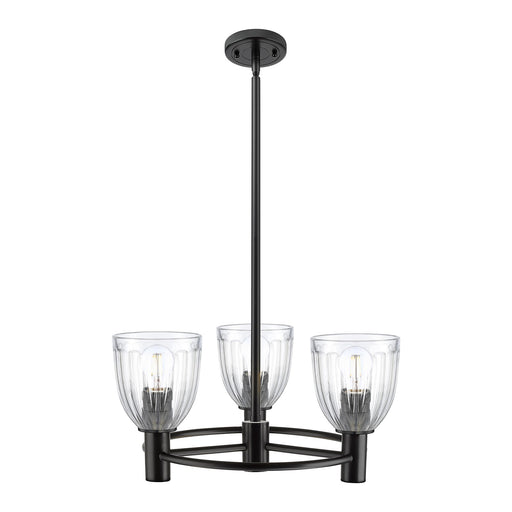 Innovations Brookfield 20in 3-Light Pendant | Industrial Matte Black and Clear Glass | Kitchen Island & Dining Room | Model 434-3CR-BK-G442