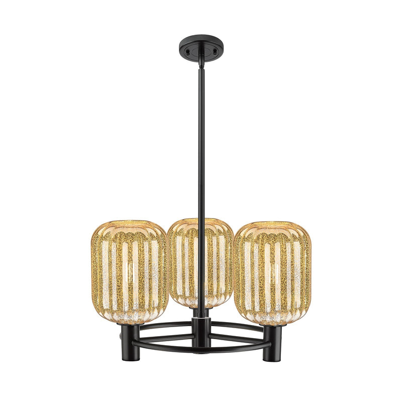 Innovations Preston Cylinder 21in 3-Light Pendant | Industrial Matte Black and Mercury Glass | Kitchen Island & Dining | Model 434-3CR-BK-G460-7ME