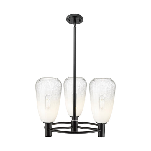 Innovations Brookhaven Almond 20in 3-Light Pendant | Industrial Matte Black and Opal Glass | Kitchen Island & Dining Room | Model 434-3CR-BK-G480-6OP