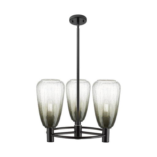 Innovations Brookhaven Almond 20in 3-Light Pendant | Industrial Matte Black and Slate Glass | Kitchen Island & Dining | Model 434-3CR-BK-G480-6SL