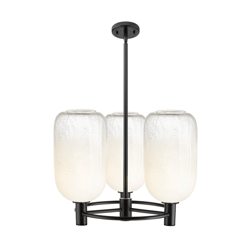 Innovations Brookhaven Cloche 21in 3-Light Pendant | Industrial Matte Black and Opal Glass | Kitchen Island & Dining Room | Model 434-3CR-BK-G482-7OP