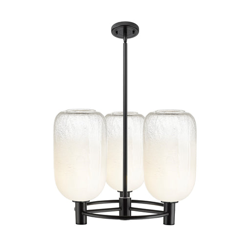 Innovations Brookhaven Cloche 21in 3-Light Pendant | Industrial Matte Black and Opal Glass | Kitchen Island & Dining Room | Model 434-3CR-BK-G482-7OP