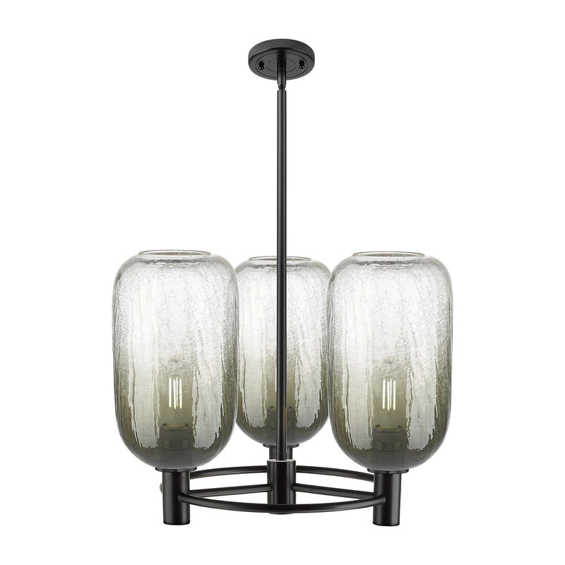 Innovations Brookhaven Cloche 21in 3-Light Pendant | Industrial Matte Black and Slate Glass | Kitchen Island & Dining | Model 434-3CR-BK-G482-7SL