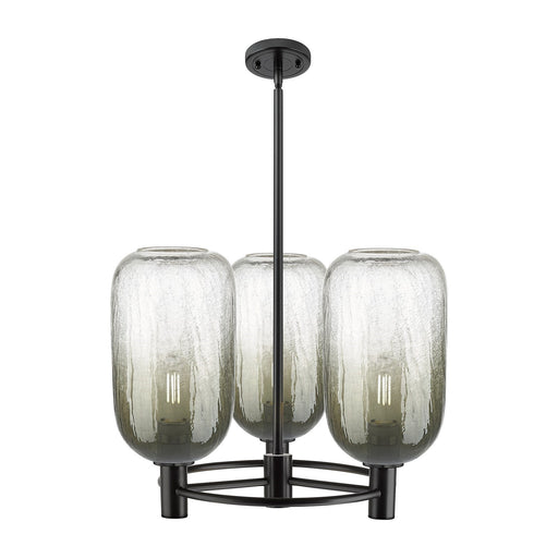Innovations Brookhaven Cloche 21in 3-Light Pendant | Industrial Matte Black and Slate Glass | Kitchen Island & Dining | Model 434-3CR-BK-G482-7SL