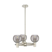 Innovations Crown Point 3Lt 20" Stem Pendant, PN/Smoke - 434-3CR-PN-G1213-6SM