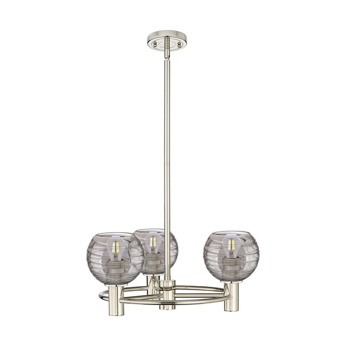 Innovations Crown Point 3Lt 20" Stem Pendant, PN/Smoke - 434-3CR-PN-G1213-6SM