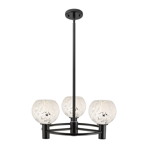 Innovations White Mouchette 20in 3-Light Pendant | Industrial Polished Nickel and White Glass | Kitchen Island & Dining | Model 434-3CR-PN-G1216-6WM
