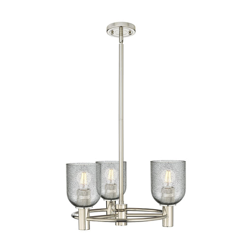Innovations Caledonia 19in 3-Light Pendant | Industrial Polished Nickel and Charcoal Glass | Kitchen Island & Dining Room | Model 434-3CR-PN-G257