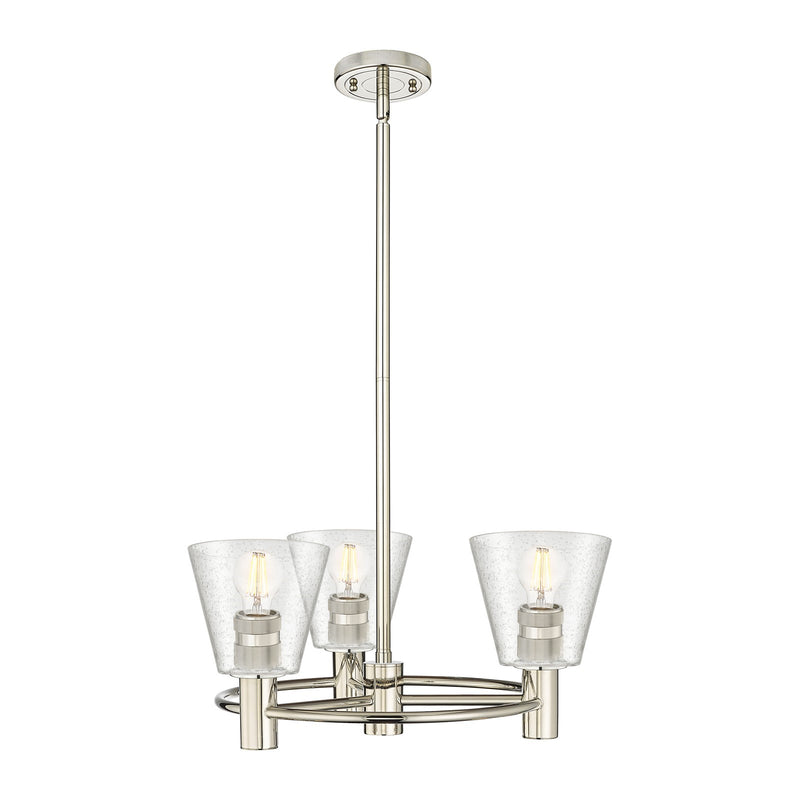 Innovations Caton 20in 3-Light Pendant | Industrial Polished Nickel and Frosted Glass | Kitchen Island & Dining Room | Model 434-3CR-PN-G454