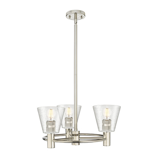 Innovations Caton 20in 3-Light Pendant | Industrial Polished Nickel and Frosted Glass | Kitchen Island & Dining Room | Model 434-3CR-PN-G454