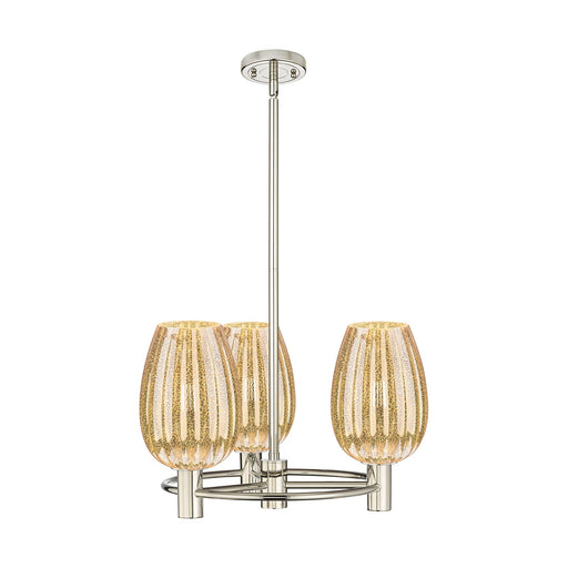 Innovations Preston Flute 20in 3-Light Pendant | Industrial Polished Nickel and Mercury Glass | Kitchen Island & Dining | Model 434-3CR-PN-G457-6ME