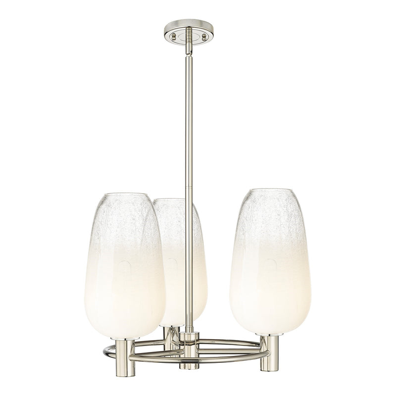 Innovations Brookhaven Flute 21in 3-Light Pendant | Industrial Polished Nickel and Opal Glass | Kitchen Island & Dining | Model 434-3CR-PN-G484-7OP