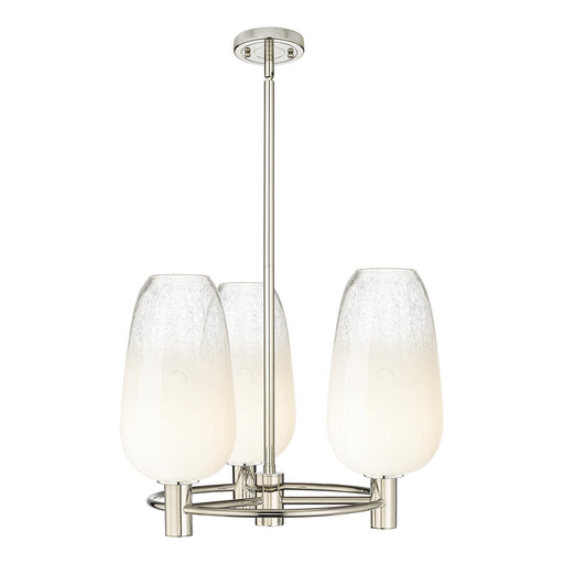 Innovations Brookhaven Flute 21in 3-Light Pendant | Industrial Polished Nickel and Opal Glass | Kitchen Island & Dining | Model 434-3CR-PN-G484-7OP