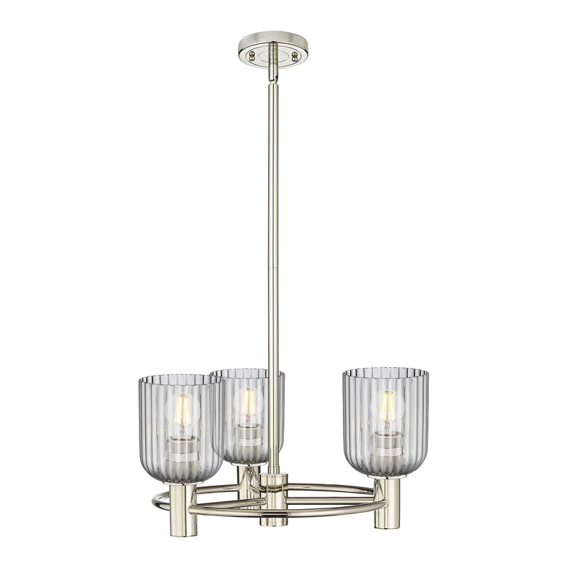 Innovations Crown Point 19in 3-Light Pendant | Industrial Polished Nickel and Light Smoke Glass | Kitchen Island & Dining | Model 434-3CR-PN-G559-5SM