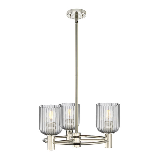 Innovations Crown Point 19in 3-Light Pendant | Industrial Polished Nickel and Light Smoke Glass | Kitchen Island & Dining | Model 434-3CR-PN-G559-5SM