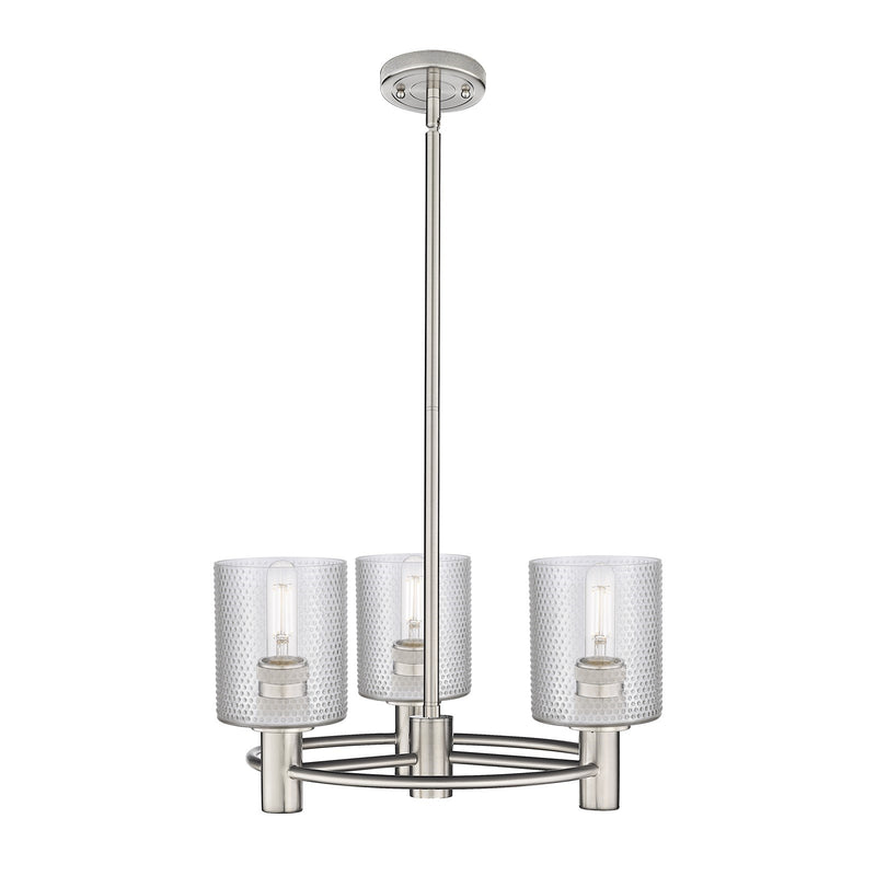 Innovations Cobbleskill 19in 3-Light Pendant | Industrial Satin Nickel and Clear Glass | Kitchen Island & Dining Room | Model 434-3CR-SN-G112