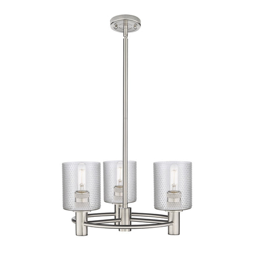 Innovations Cobbleskill 19in 3-Light Pendant | Industrial Satin Nickel and Clear Glass | Kitchen Island & Dining Room | Model 434-3CR-SN-G112