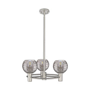 Innovations Crown Point 3Lt 20" Stem Pendant, SN/Smoke - 434-3CR-SN-G1213-6SM