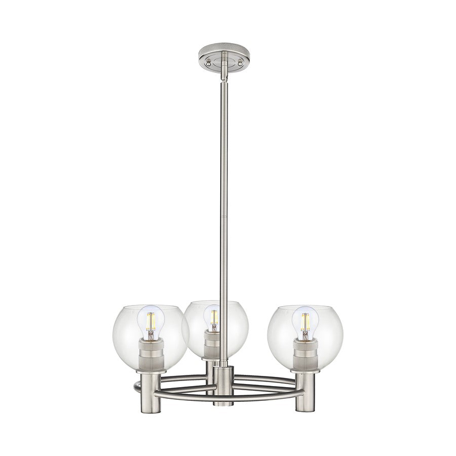 Innovations CP 3Lt 20" Athens Stem Pendant, SN/CL - 434-3CR-SN-G122-6