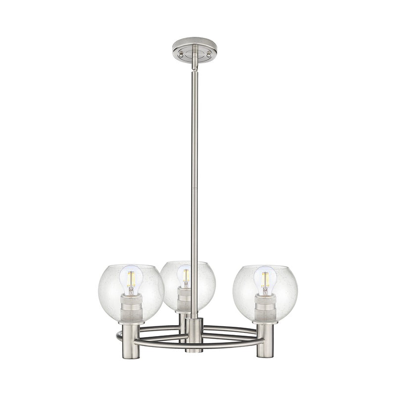 Innovations Crown Point 3Lt 20" Athens Stem Pendant, SN/Seed - 434-3CR-SN-G124-6