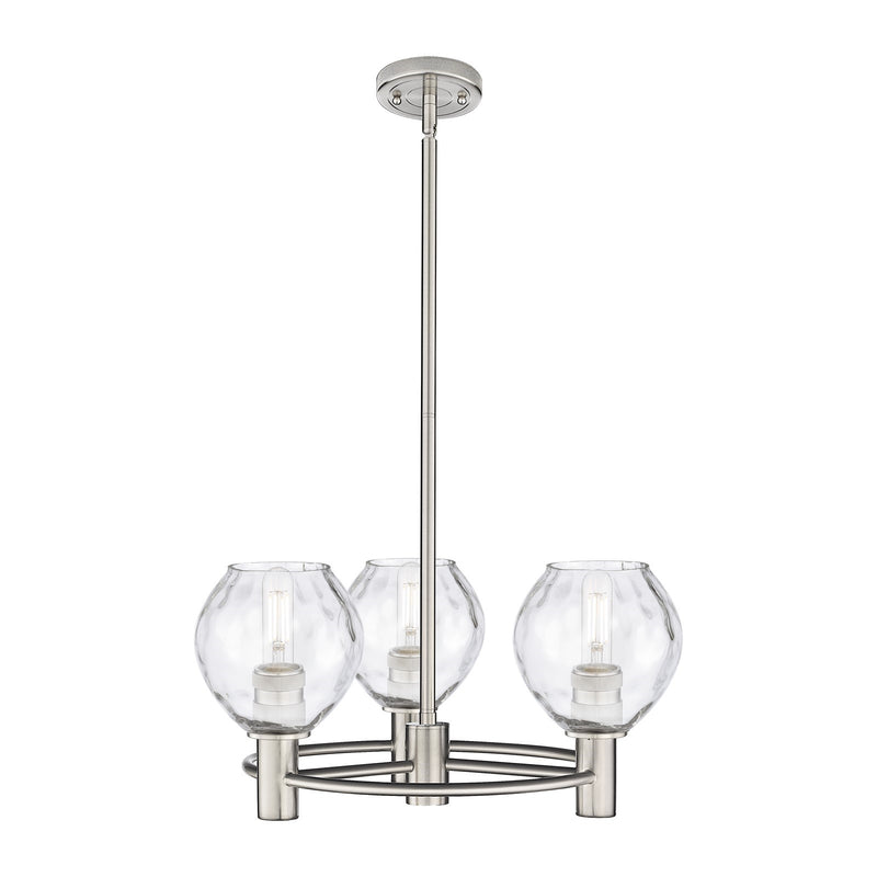 Innovations Waverly 20in 3-Light Pendant | Industrial Satin Nickel and Clear Glass | Kitchen Island & Dining Room | Model 434-3CR-SN-G362