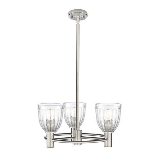Innovations Brookfield 20in 3-Light Pendant | Industrial Satin Nickel and Clear Glass | Kitchen Island & Dining Room | Model 434-3CR-SN-G442