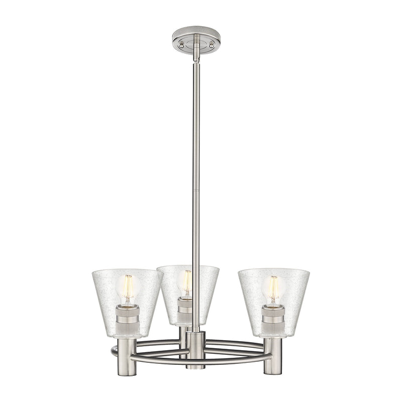 Innovations Caton 20in 3-Light Pendant | Industrial Satin Nickel and Frosted Glass | Kitchen Island & Dining Room | Model 434-3CR-SN-G454