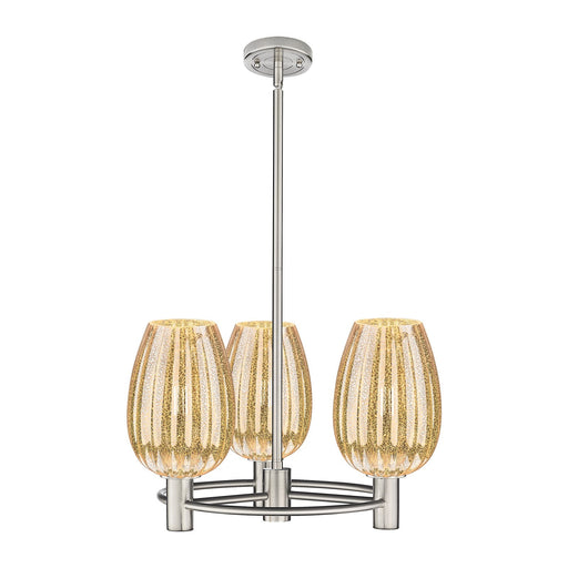Innovations Preston Flute 20in 3-Light Pendant | Industrial Satin Nickel and Mercury Glass | Kitchen Island & Dining Room | Model 434-3CR-SN-G457-6ME