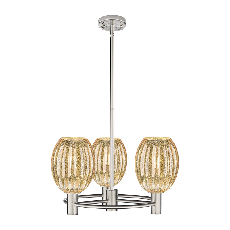Innovations Preston Bulb 20in 3-Light Pendant | Industrial Satin Nickel and Mercury Glass | Kitchen Island & Dining Room | Model 434-3CR-SN-G459-6ME