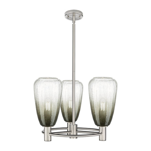 Innovations Brookhaven Almond 20in 3-Light Pendant | Industrial Satin Nickel and Slate Glass | Kitchen Island & Dining | Model 434-3CR-SN-G480-6SL
