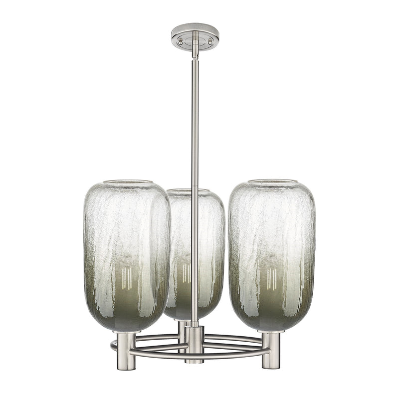 Innovations Brookhaven Cloche 21in 3-Light Pendant | Industrial Satin Nickel and Slate Glass | Kitchen Island & Dining | Model 434-3CR-SN-G482-7SL