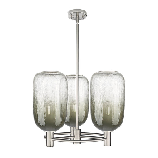 Innovations Brookhaven Cloche 21in 3-Light Pendant | Industrial Satin Nickel and Slate Glass | Kitchen Island & Dining | Model 434-3CR-SN-G482-7SL