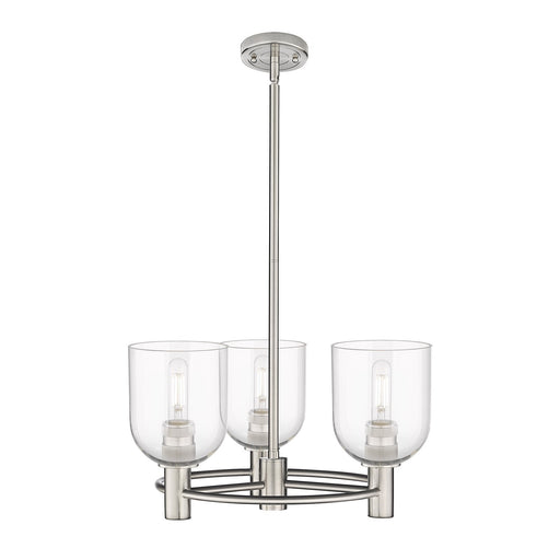 Innovations Bella 19in 3-Light Pendant | Industrial Satin Nickel and Clear Glass | Kitchen Island & Dining Room | Model 434-3CR-SN-G558-6CL