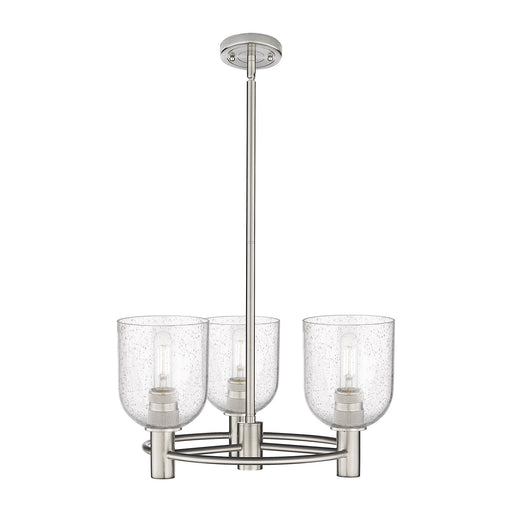 Innovations Bella 19in 3-Light Pendant | Industrial Satin Nickel and Seedy Glass | Kitchen Island & Dining Room | Model 434-3CR-SN-G558-6SDY