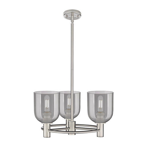 Innovations Bella 20in 3-Light Pendant | Industrial Satin Nickel and Light Smoke Glass | Kitchen Island & Dining Room | Model 434-3CR-SN-G558-6SM