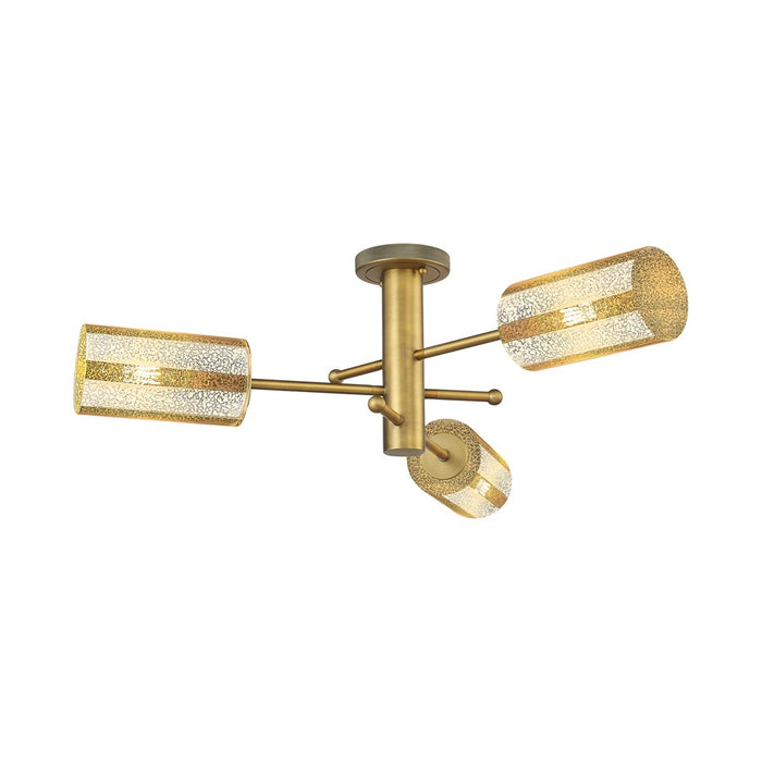 Innovations Crown Point 3Lt Flush/7", Brushed Brass/Mercury - 434-3F-BB-G434-7ME