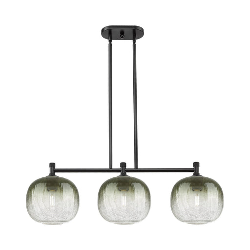 Innovations Brookhaven Sphere 37in 3-Light Island Pendant | Industrial Matte Black and Slate Glass | Kitchen Island | Model 434-3I-BK-G481-10SL