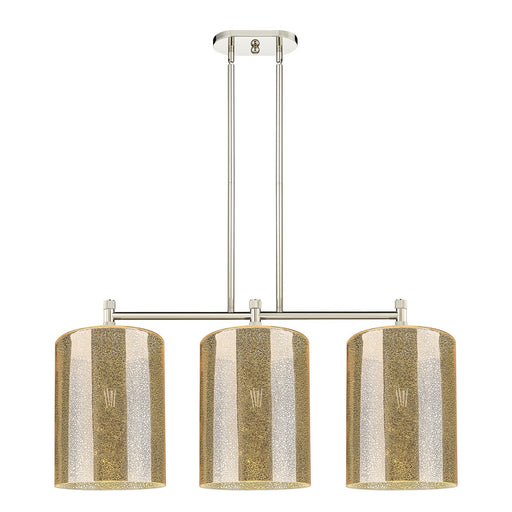 Innovations Cobbleskill 36in 3-Light Island Light | Industrial Polished Nickel and Mercury Glass | Kitchen Island & Dining | Model 434-3I-PN-G116-L