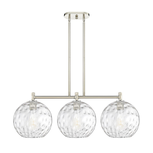 Innovations Athens Water Glass 39in 3-Light Island Light | Industrial Polished Nickel and Clear Glass | Kitchen Island | Model 434-3I-PN-G1215-12