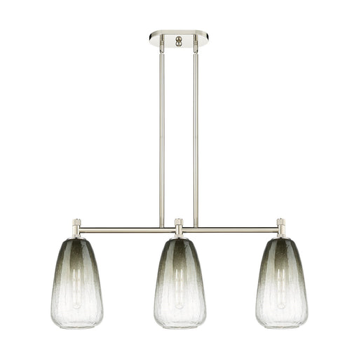 Innovations Brookhaven Almond 33in 3-Light Island Pendant | Industrial Polished Nickel and Slate Glass | Kitchen Island | Model 434-3I-PN-G480-6SL