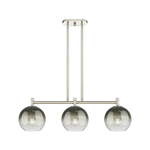 Innovations Brookhaven Globe 35in 3-Light Island Light | Industrial Polished Nickel and Slate Glass | Kitchen Island | Model 434-3I-PN-G483-8SL