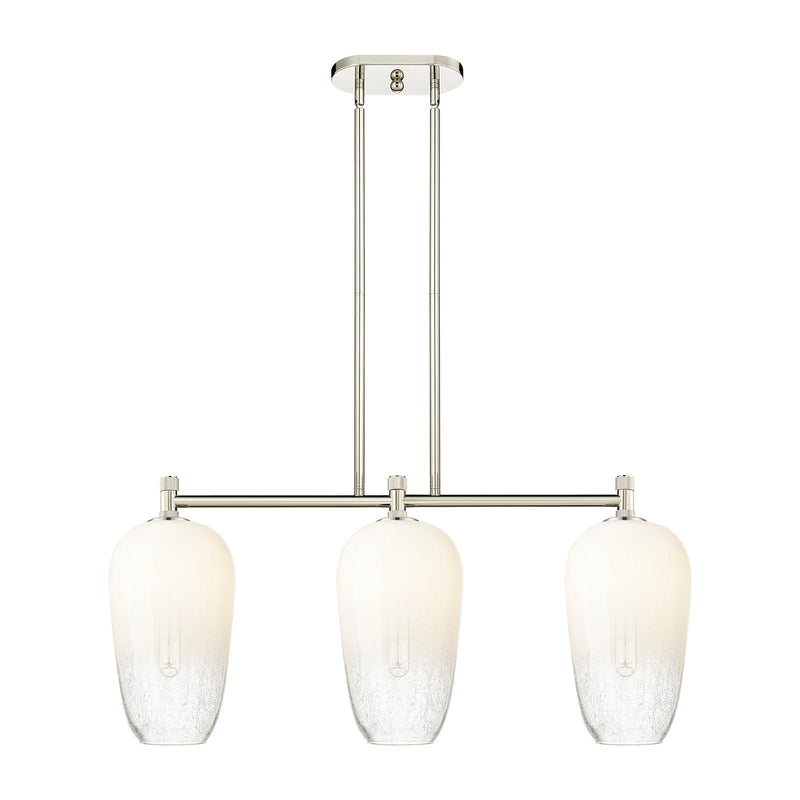 Innovations Brookhaven Flute 34in 3-Light Island Light | Industrial Polished Nickel and Opal Glass | Kitchen Island | Model 434-3I-PN-G484-7OP