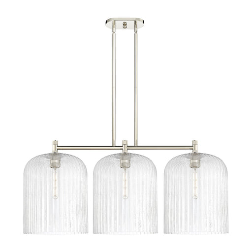Innovations Crown Point 39in 3-Light Island Light | Industrial Polished Nickel and Seedy Glass | Kitchen Island & Dining | Model 434-3I-PN-G559-12SDY