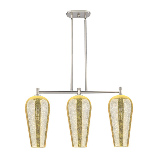 Innovations Chelsea 35in 3-Light Island Light | Industrial Satin Nickel and Mercury Glass | Kitchen Island & Dining Room | Model 434-3I-SN-G456-8ME