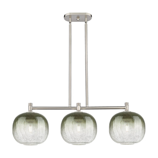 Innovations Brookhaven Sphere 37in 3-Light Island Light | Industrial Satin Nickel and Slate Glass | Kitchen Island | Model 434-3I-SN-G481-10SL