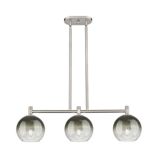 Innovations Brookhaven Globe 35in 3-Light Island Light | Industrial Satin Nickel and Slate Glass | Kitchen Island & Dining | Model 434-3I-SN-G483-8SL
