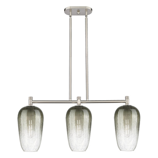 Innovations Brookhaven Flute 34in 3-Light Island Light | Industrial Satin Nickel and Slate Glass | Kitchen Island & Dining | Model 434-3I-SN-G484-7SL